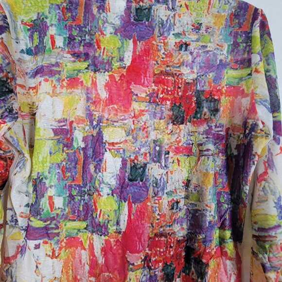 Parsley & Sage Women Multicolor Abstract Print 3/4 Sleeve Tunic Top Small Casual - Picture 3 of 8
